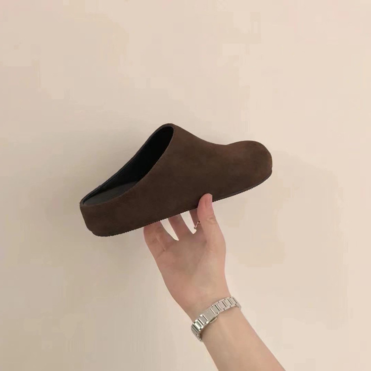 Uudet rento paksupohjaiset muodikkaat tasapohjaiset monipuoliset yhden askeleen pehmustetut puolitossut yksittäisille kengät_voghion.com