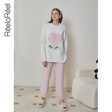 25秋冬睡衣女款芦荟香味半边绒软绵绵保暖高级感家居服套装