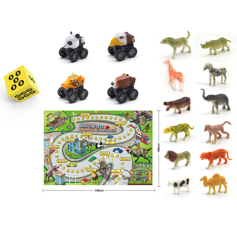 J03 공룡 자동차 멀티 플레이어 게임 천 카펫