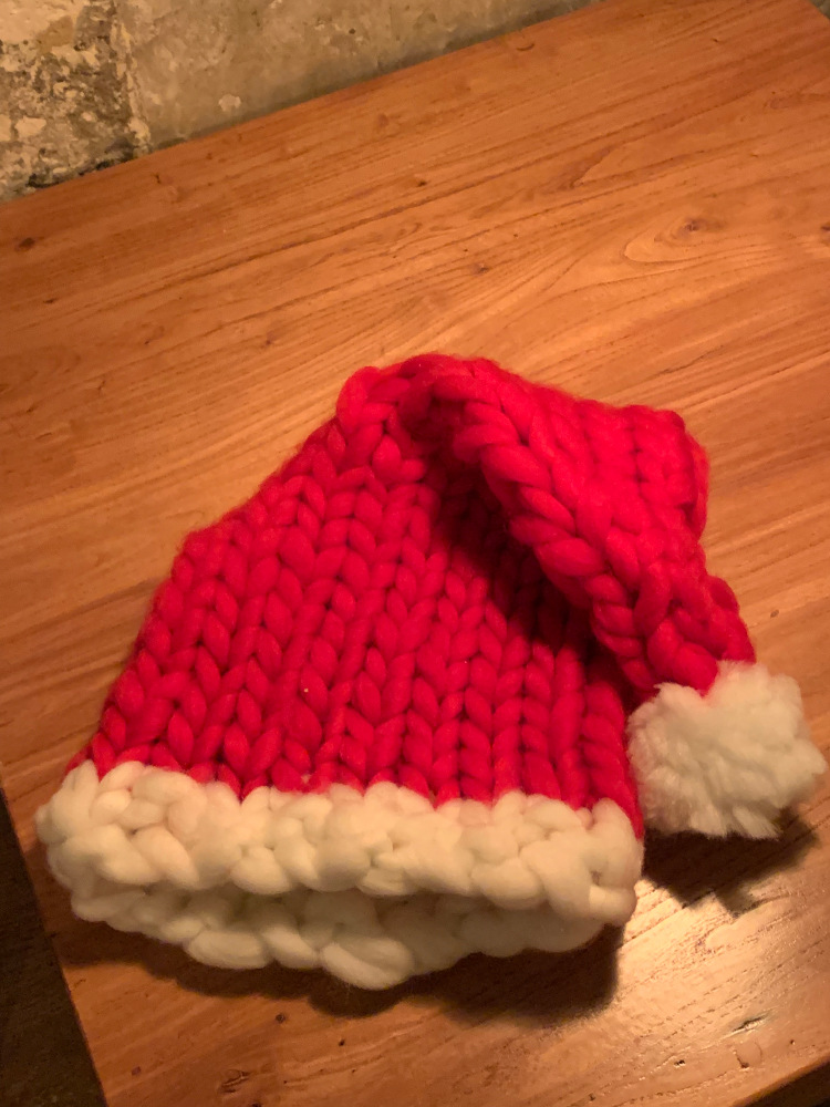 Christmas knit Christmas hat Winter bow woolen hat party photo decorations_voghion.com