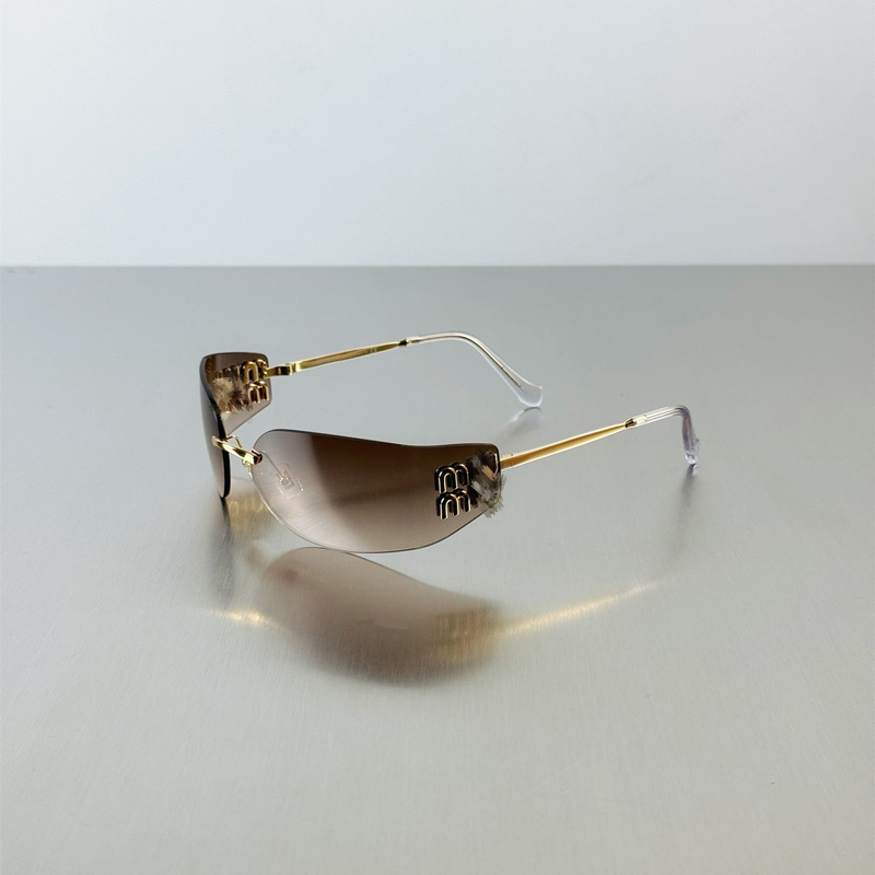 Miu's Futuristic All-In-One Frameless Curved Narrow Sunglasses A51 High-End Anti-Uv Miu Sunglasses Miu's Futuristic All-In-One Frameless Curved Narrow Sunglasses A51 High-End Anti-Uv Miu Sunglasses