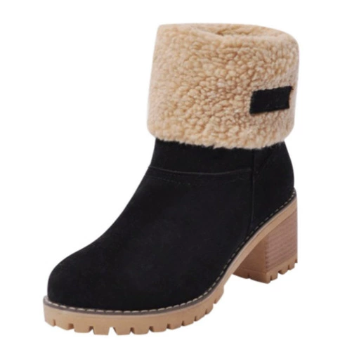 Новые короткие сапоги Amazon женские сапоги европейские и американские толстые каблуки на каблуках