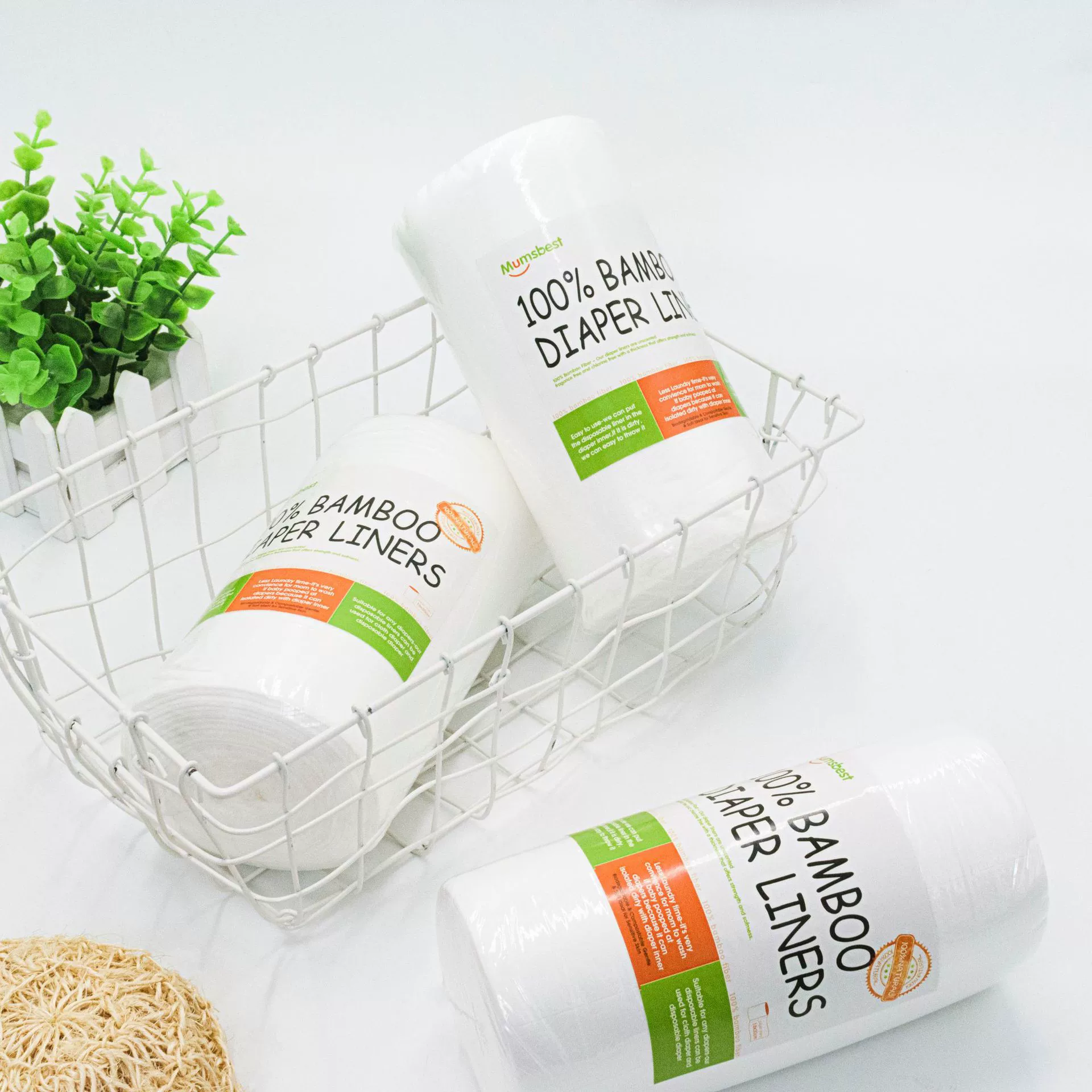 Впитывающие подгузники из бамбукового волокна для детей, 100 штук в рулоне