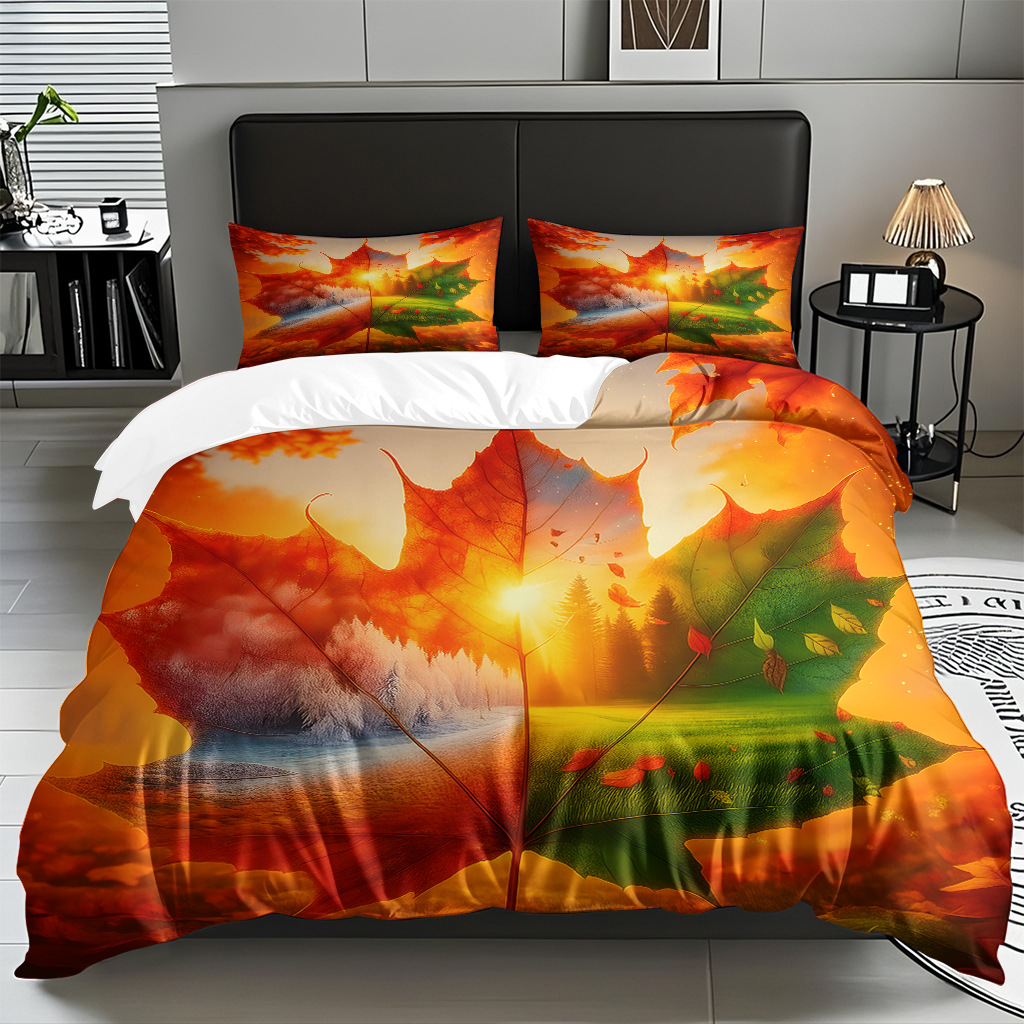 Modo JIT Temu transfronterizo tela doméstica abrasión cubierta hoja de impresión digital set de ropa de cama fábrica directa