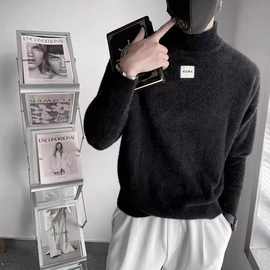 山力达迪男士高领毛衣黑色打底衫长袖内搭线衣2025年新款秋冬季爆