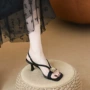 一字高跟新款性感凉鞋