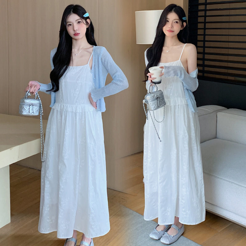 2025 spring and summer new lace temperament sunscreen cardigan for pregnant women dress 2025 spring and summer new lace temperament sunscreen cardigan for pregnant women dress