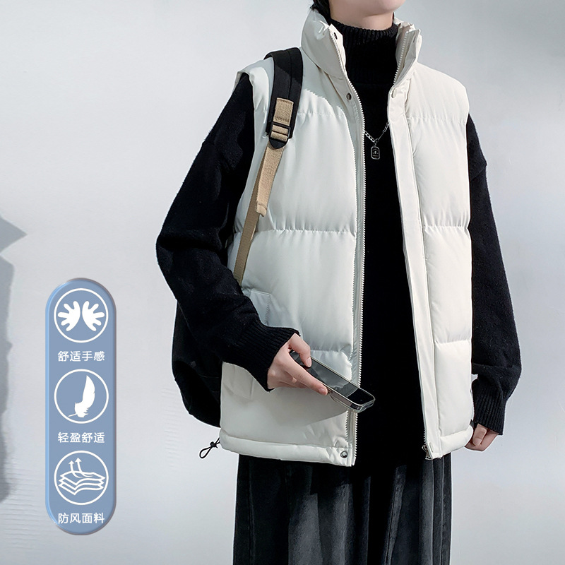 Transfronterizo 5XL - 8XL chaleco de algodón plumado hombre otoño y invierno grueso calentamiento hombro chaleco chaqueta de algodón