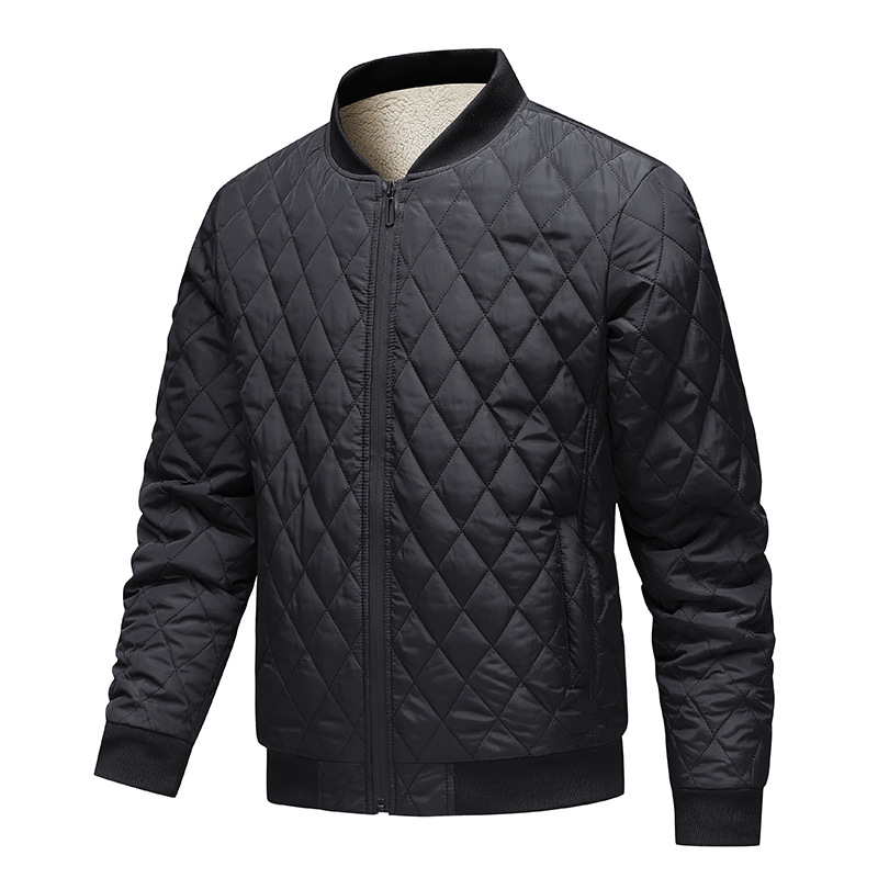 Transfronterizo de tamaño europeo y camisa de algodón gruesa para hombres nuevo otoño y invierno caliente moda de algodón a cuadros de diamond ropa de béisbol de moda para hombres