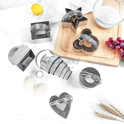 Five-piece stainless steel cookie cutter set, dough cutter, cookie cutter, cookie cutter