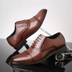 New Men's Business Formal British Oxford Shoes - Amazon Fashion Gentleman Leather Lace-Up Comfortable