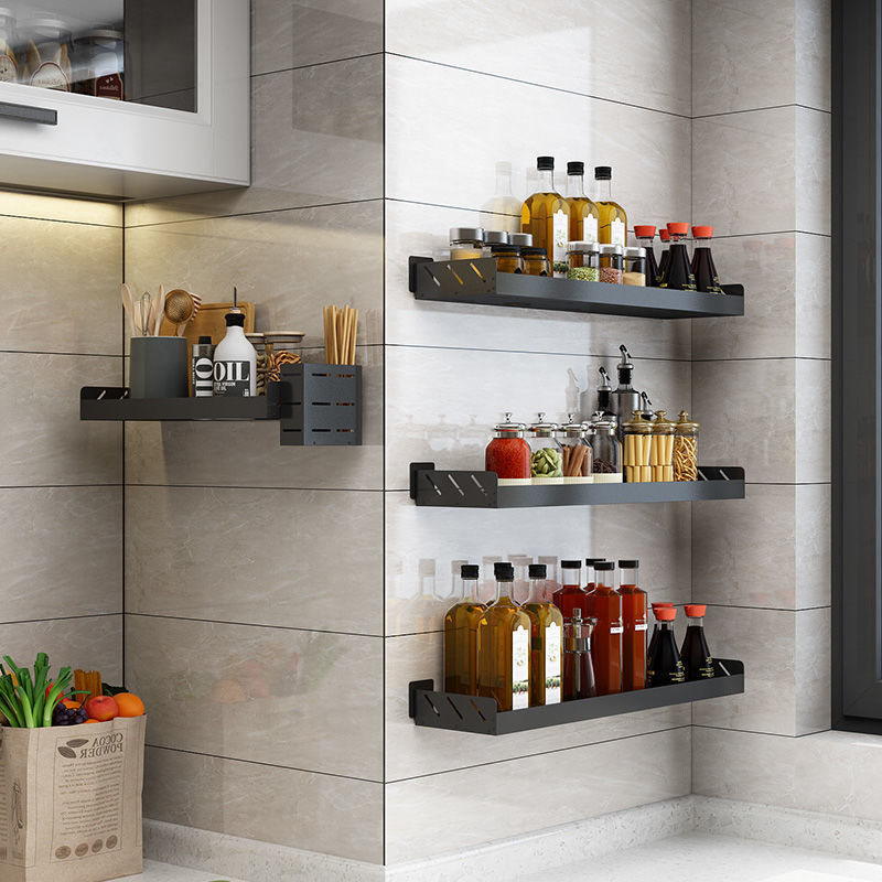 Kitchen Seasoning Wall-Mounted Hanging Storage Rack, Reinforced Wall-Mounted, No-Drill Dual-Purpose Storage Rack for Knives, Chopsticks, and Spoons