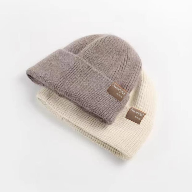 Winter new fabric knitted woolen for women, simple fashionable pullover, cold hat with thickened insulation, ear_voghion.com