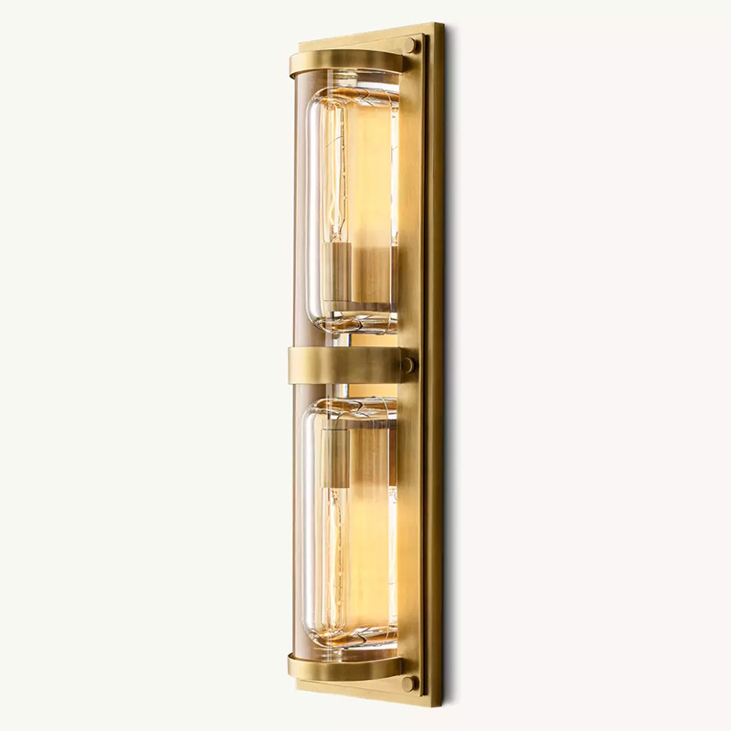 American-Style Light Luxury All-Copper Glass Wall Lamp, Vintage Warm Light for Living Room, Bedroom, Corridor, Entrance, High-Value Ambiance Wall Lamp
