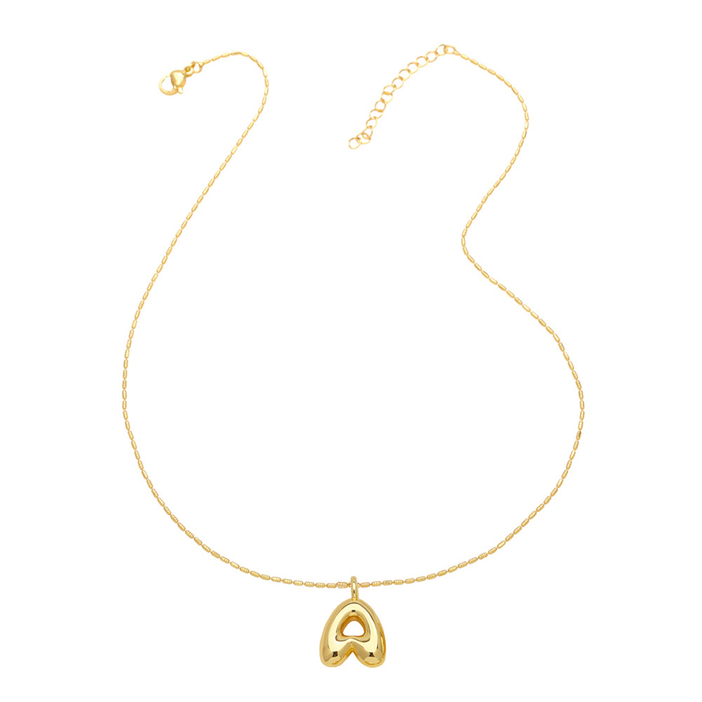 10g Weight Gold Plated Plating Material Pendant Necklace Classification 1 Piece Quantity Daily, Street Occasion Copper Material Letter Pattern Unisex Gender Simple Style Style Copper Gold Plated Simple Style Letter Pendant Necklace 28