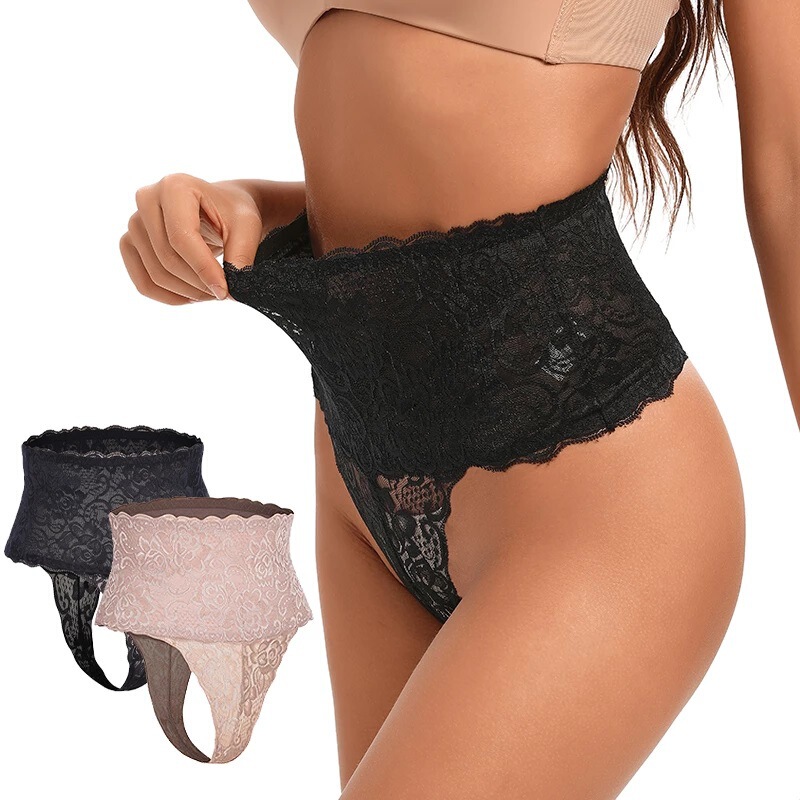 Manufacturers selling European and American women's underwear High Waist Seamless hip shaping thong sexy lace underwear