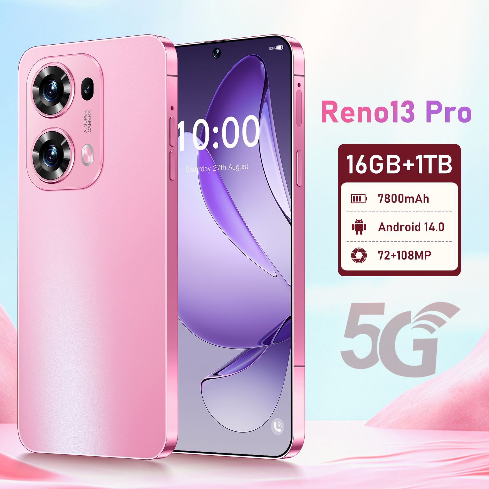 Cross-Border Mobile Phone Reno13Pro Android 7.3inch Large-Screen Mobile Phone Android Smart Phone Source Manufacturer Direct Sales