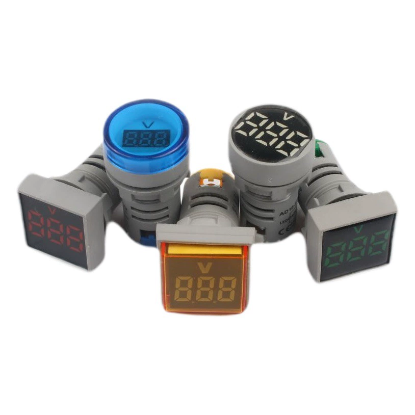 Вольтметр переменного тока цифровой дисплей маленький AD16-22VMS квадратный круглый светодиодный цифровой дисплей 220V380V