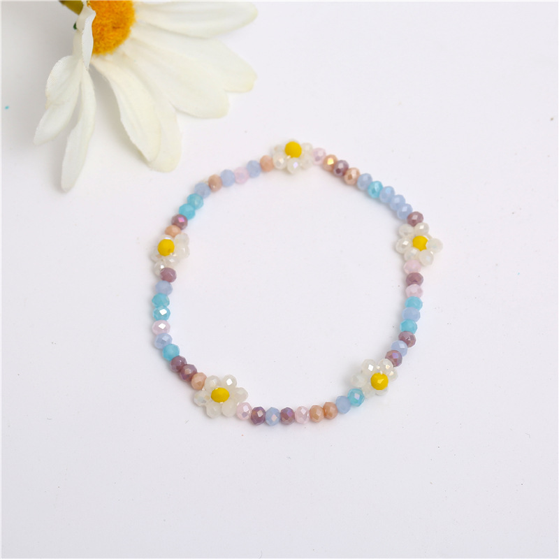 F2208001 蓝白混色小花水晶手链 2022.08.21