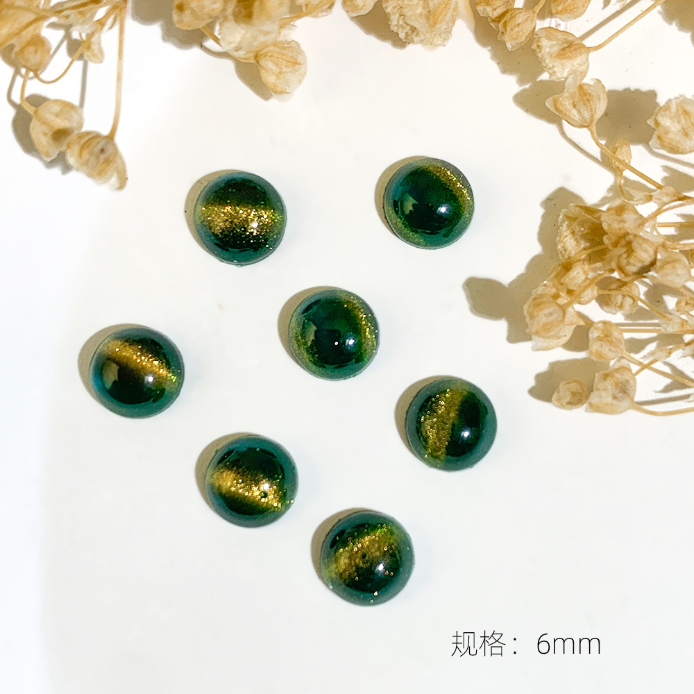 라운드-6mm-녹색 고양이 눈