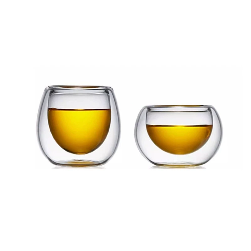 Glass transparent tea cup, increased thickness, 65 ml