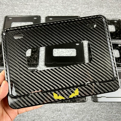 Fiber License Plate Frame Modified: Nömrə qabı - devils-eye-model-delivered-with-stainless-steel-screwsshockproof-pads
