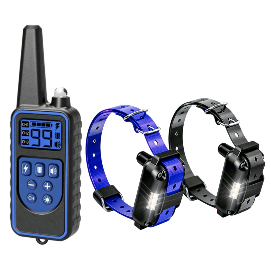 Entrenador de perros ladrido parada recargable impermeable anti-perro ladrando 800 m control remoto de larga distancia collar de choque eléctrico mascota transfronteriza