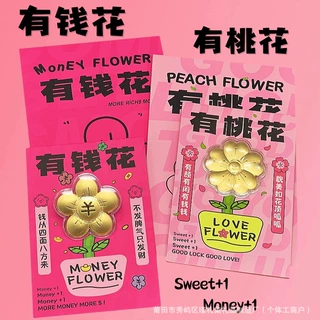 新款足金999有钱花红包有桃花可爱饰品送女友闺蜜纪念礼物批发