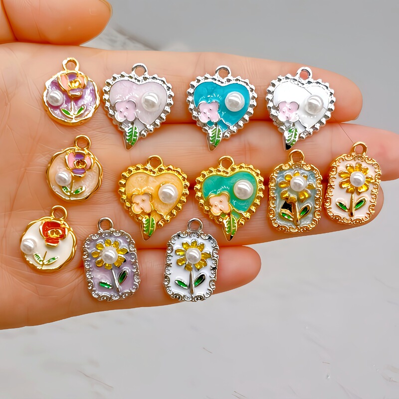 DIY Jewelry Accessories Flower Retro Famous Painting Oil Painting Monet Garden Alloy Oil Drop Earrings Necklace Pendant Keychain DIY Jewelry Accessories Flower Retro Famous Painting Oil Painting Monet Garden Alloy Oil Drop Earrings Necklace Pendant Keychain
