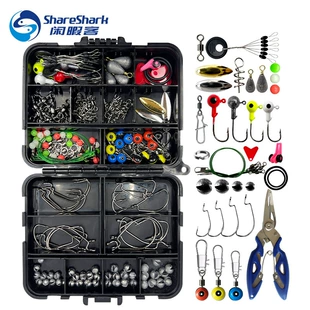 ShareShark комплект аксессуаров из 187 деталей для рыбалки на скале, плоскогубцы для рыбалки, крючок ручной, груз-головка, приманка, снаряжение для рыбалки оптом