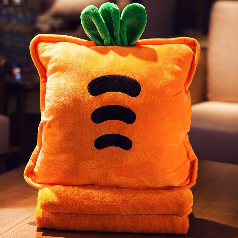 办公室午睡枕头多功能暖手捂睡觉抱枕毯子被子两用靠垫三合一跨境