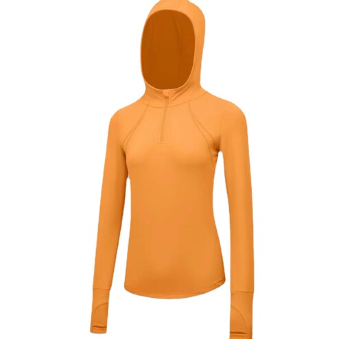 Women's LULU Semi-Zip Fitted Compression Exercise Top with Fleece Lining Cross-Training Yoga Outfit Autumn/Winter New Arrival