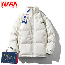 NASA ABOUT棉衣外套男款冬季加厚羽絨棉服男生立領pu皮面棉襖女款