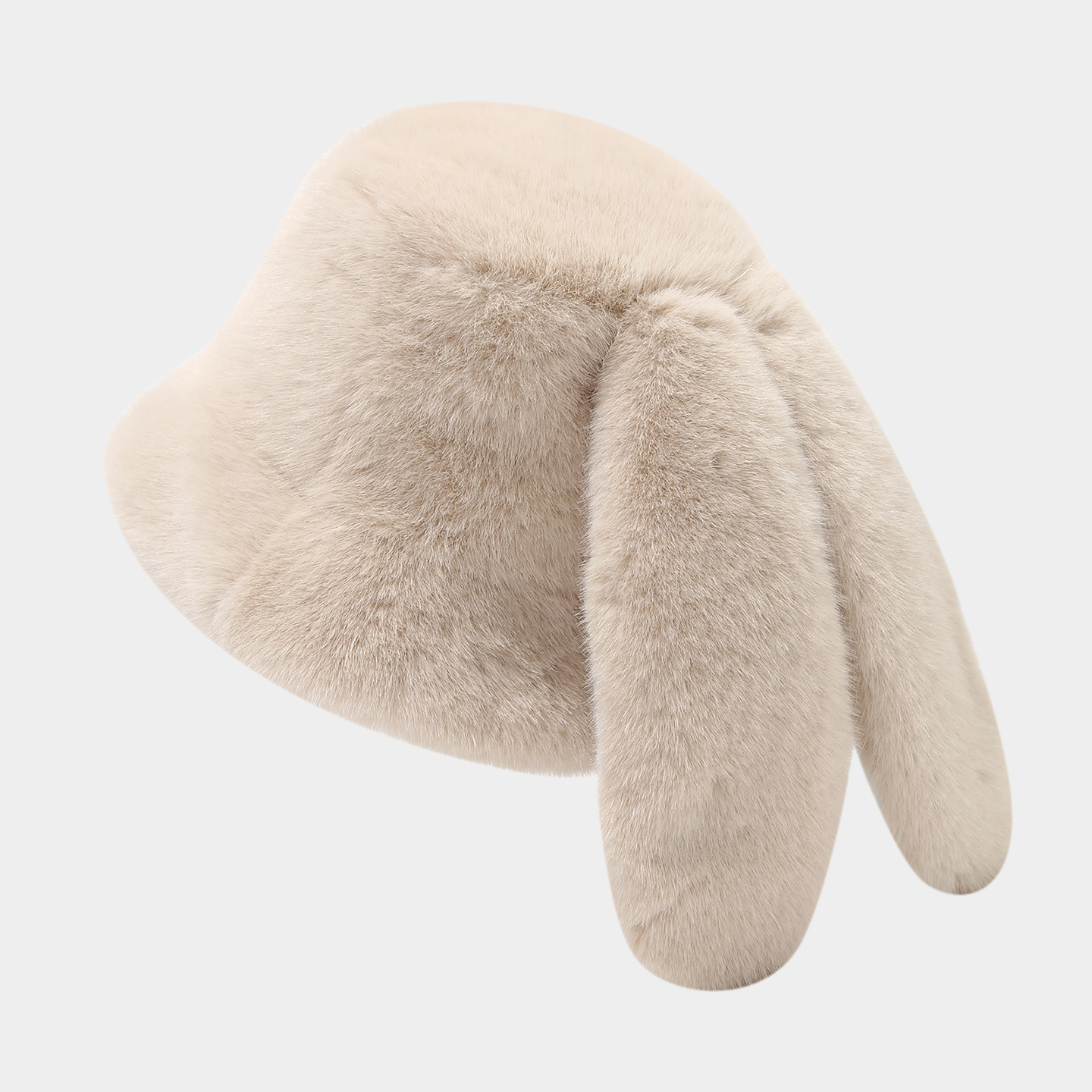 Coreano lindo orejas de conejo sombrero de pescador de marea femenina invierno al aire libre imitación de visón espeso a prueba de frío pequeño sombrero de moda fresco