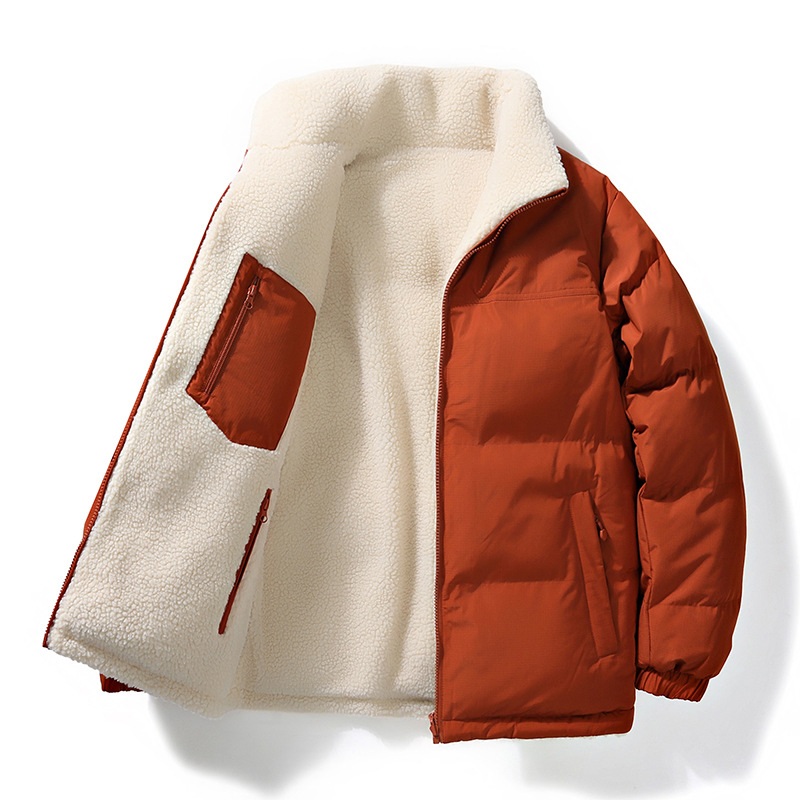 Abiti imbottiti in cotone double face in lana d'agnello per uomo e donna, giacche imbottite in cotone autunnali e invernali_voghion.com