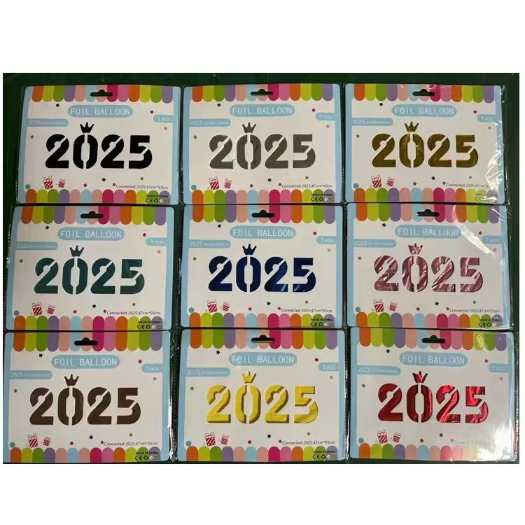 2025 globos de película de aluminio digital unidos globos de corona digital de 16 pulgadas globos de aluminio de papel de Año Nuevo