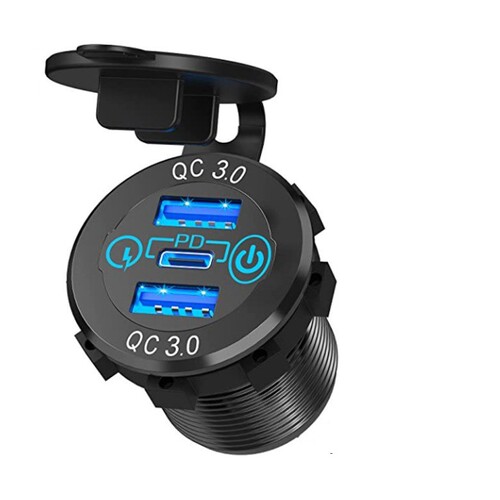 Car modification and RV modification touch switch QC3.03 dual USB touch mobile phone charger PD aluminum alloy