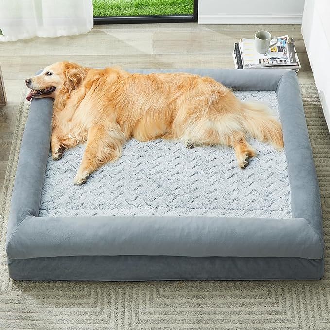 Amazon Cross-Border Pet Orthopedic Dog Bed for Large Dogs, Waterproof, Removable, Non-Slip Bottom, Warm Pet Nest