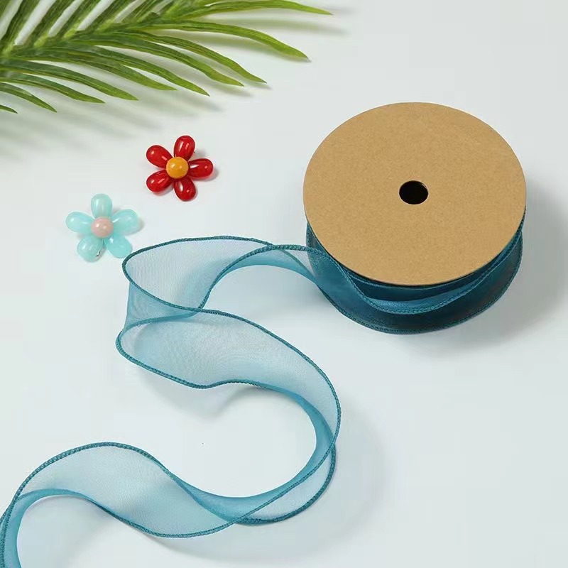 4cm雪纱婚礼彩带鱼尾纱 DIY韩版涤纶织带蝴蝶结丝带厂家直供详情图11