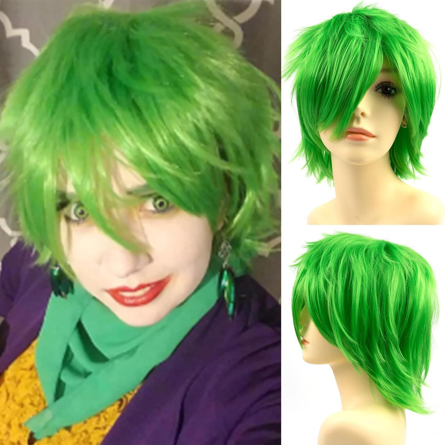 Cross-Border European and American Cosplay Anime Wig Universal Color Harajuku Anti-Curling Men's Short Hair Anti-Curling Style - photo 21
