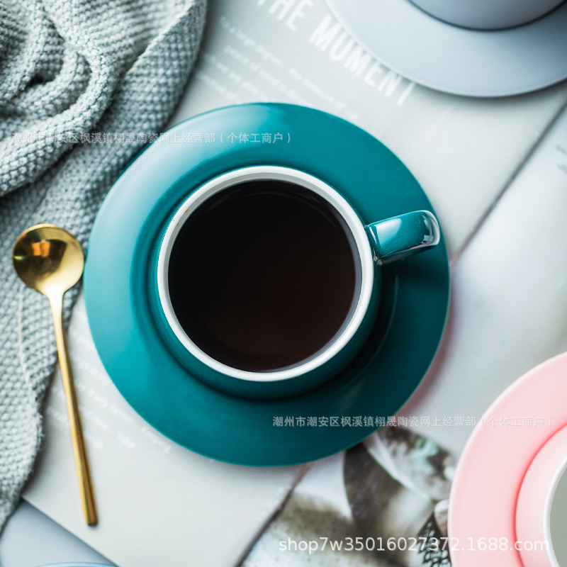 Tazas de café nórdicas, platos de té de la tarde, tazas de café cerámicas, tazas de latte, tazas de té negro, tazas de agua de oficina