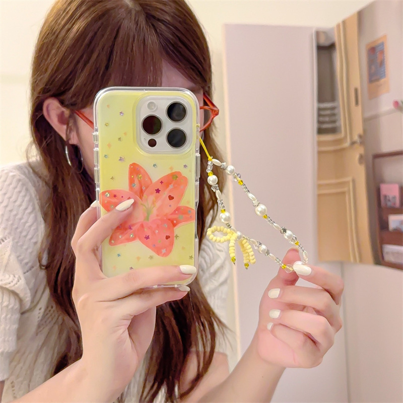 Estrella de color coreana flor de la isla para Apple 15Pro/16Pro funda para teléfono móvil 14/13 nueva 16ProMax mujer