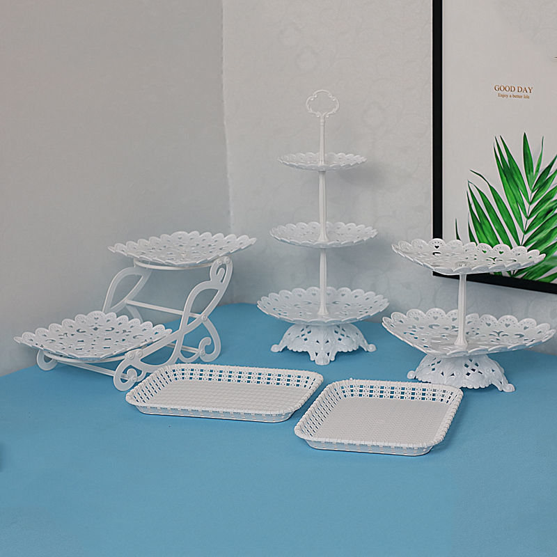 Dessert Table Display Stand European Three-Layer Fruit Plate Living Room Tea Machine Dried Fruit Candy Plate Display Table Cake Stand