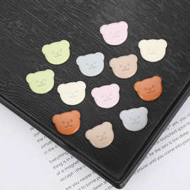 2cm小熊头饰品配件可爱糖果色儿童发饰洞洞鞋装饰品DIY手机壳贴片