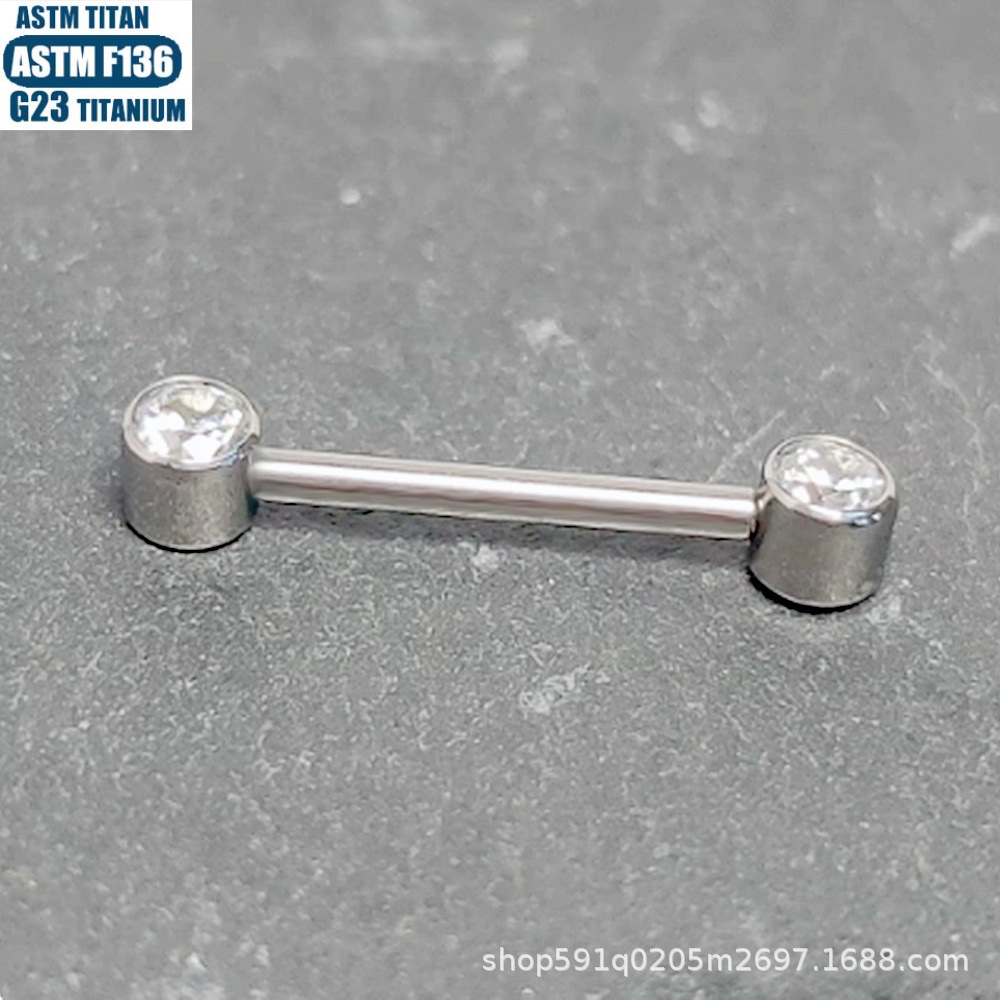 Silver pointed spike labret stud material detail