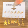 Metal earrings, retro set, Aliexpress, European style