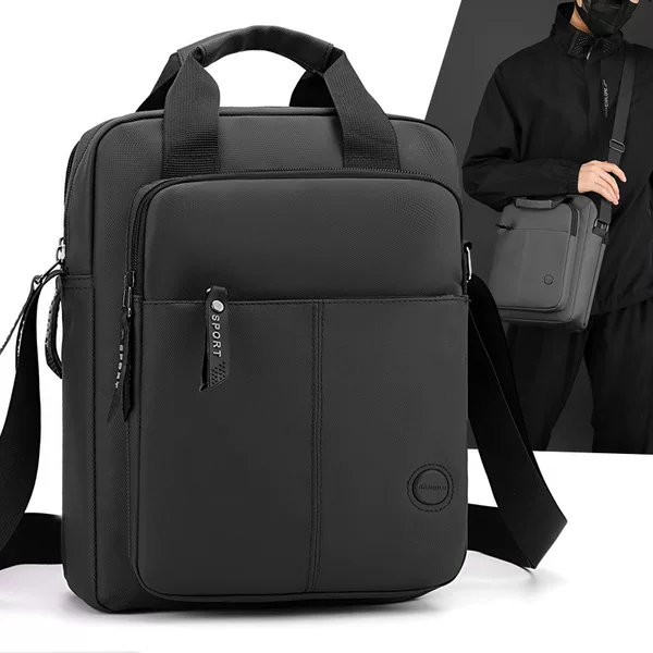Cross-border New Fashion Men's Shoulder Bag Vertical Multi-pocket Business Laptop Bag Simple Crossbody Shoulder Bag