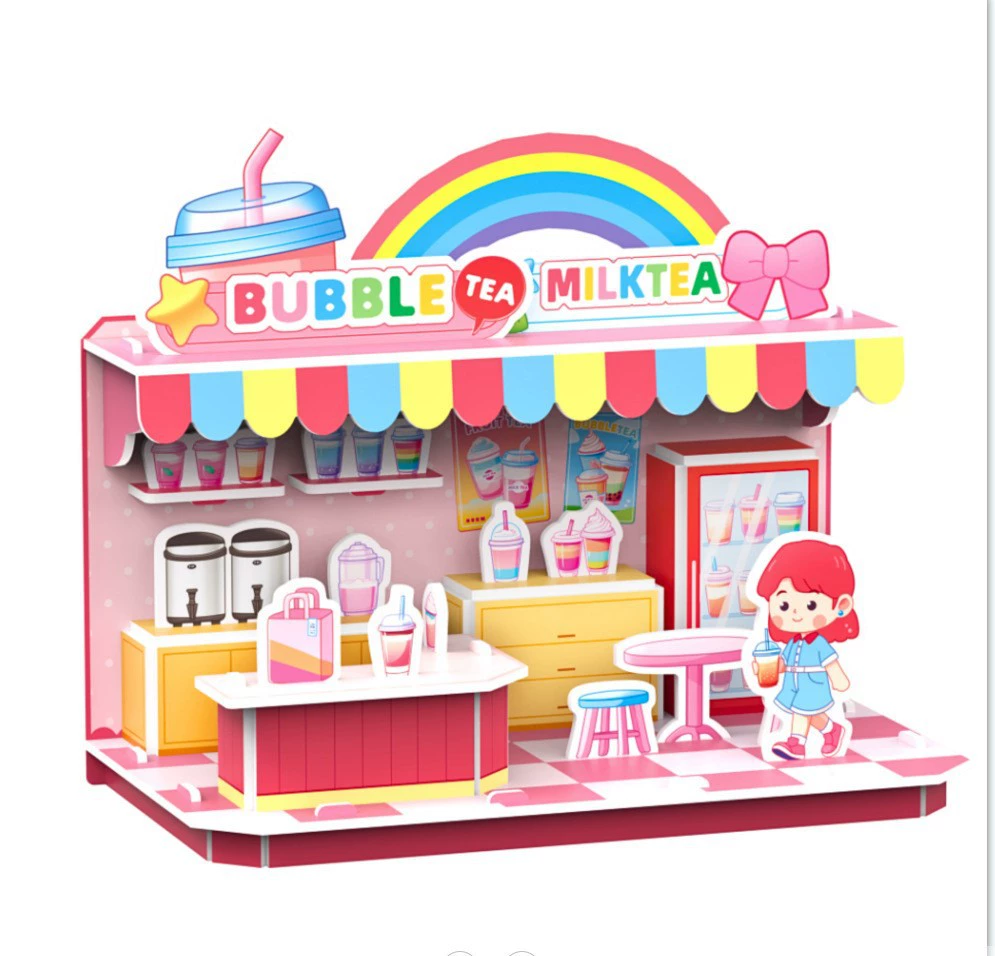 Three dimensional brainteaser, toy, house, interactive constructor, DIY, in 3d format, family style, Birthday gift
