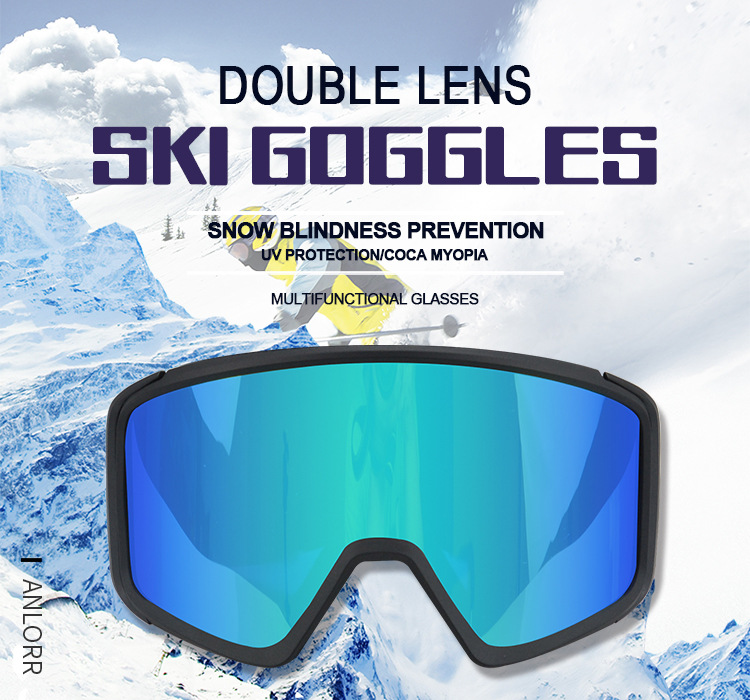 Κυλινδρικό σκι για σκι σε εξωτερικούς χώρους ενηλίκων, ορειβασία στο χιόνι, προστασία από την υπεριώδη ακτινοβολία, γυαλιά προστασίας από τον άνεμο_voghion.com