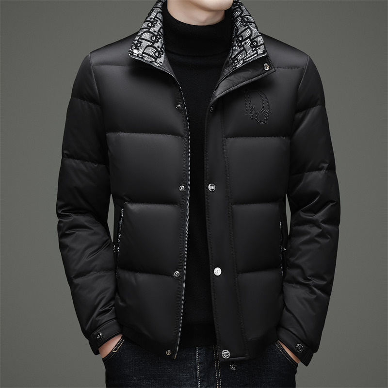 Tomiraman Classy Brand Men's down Jacket Winter New Fashion Casual down Zipper Stand Collar Jacket for Men